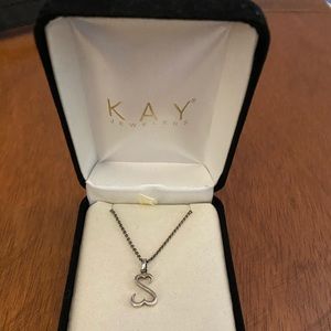 Kay Jewlers Open Heart Silver Necklace